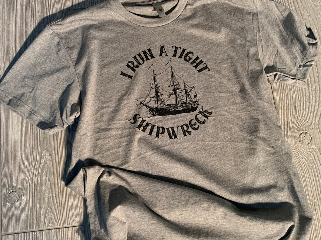 I run a Tight Shipwreck Graphic Tee / Raglan