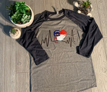 Load image into Gallery viewer, North Carolina - NC Flag Health Care Worker Heartbeat Shirt or Raglan
