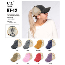 Load image into Gallery viewer, Vintage Distressed Ponytail CC Hat
