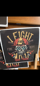 Fireman, bearded firefighter - I fight what you fear Decal