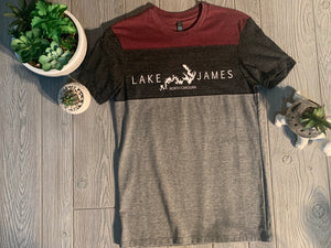 Lake James tri color maroon district made unisex shirt