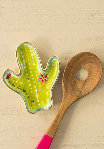 Natural Life Cactus - Live Life with a little Spice Spoon rest