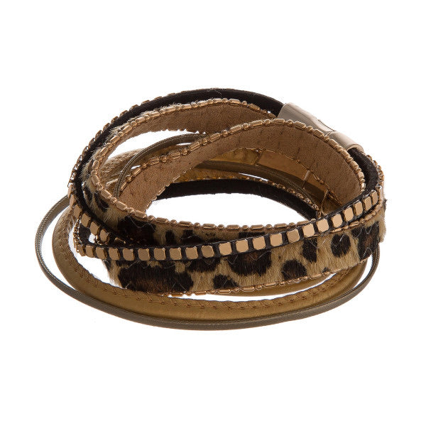 Cheetah print wrap bracelet