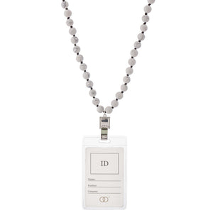 Howlite stone necklace badge Id holder