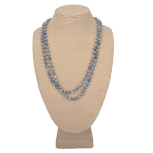 Long layered stone necklace