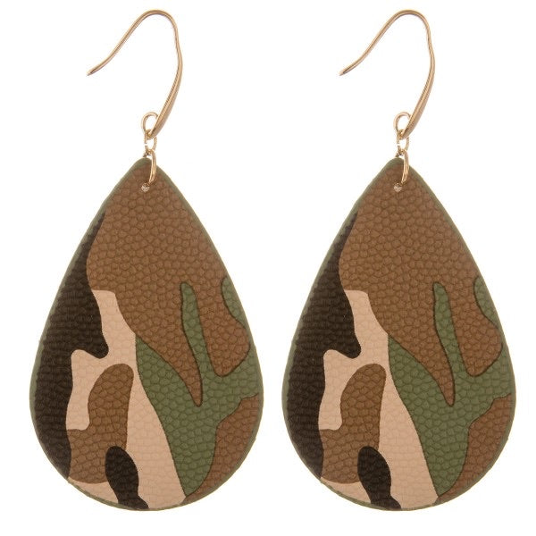 Camouflage teardrop Earrings