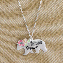 Load image into Gallery viewer, Long mama bear flower necklace
