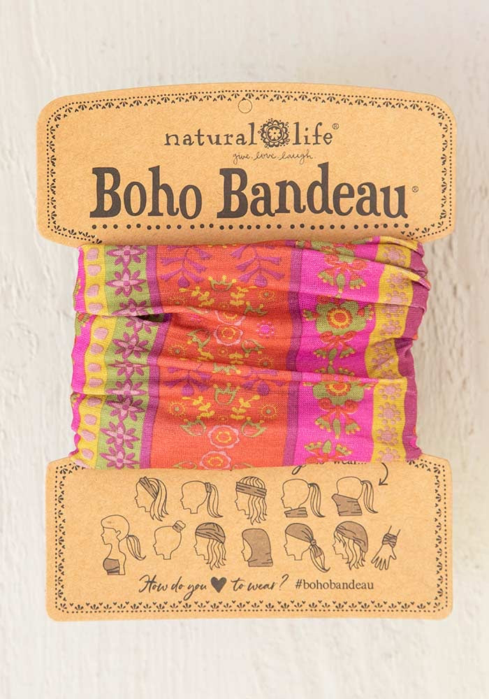 Natural Life boho bandeau floral stripe