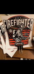 Fireman firefighter flag - playing with Fire Decal