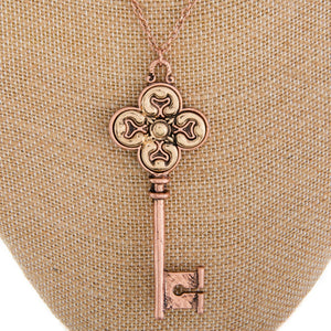 Long key pendant necklace