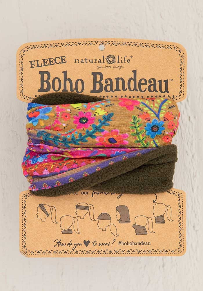 Natural Life boho bandeau fleece wildflowers