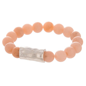 Peach natural stone bracelet