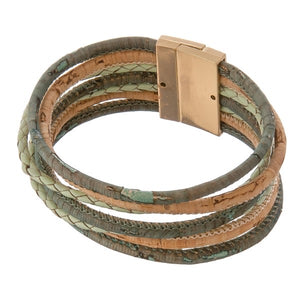 Cork magnetic wrap bracelet