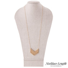 Load image into Gallery viewer, V shaped metal pendant long necklace
