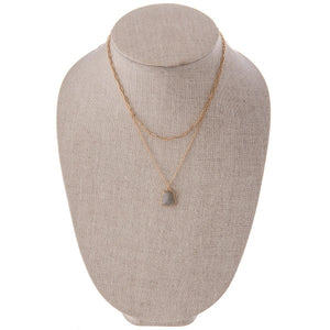 Labradorite layered necklace
