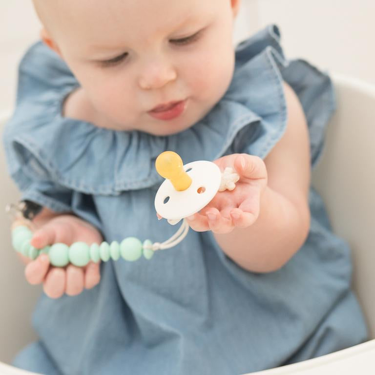 Silicone Pacifier Clip Teether - Mint