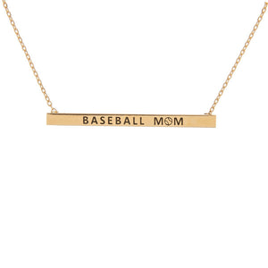 Gold Baseball mom necklace