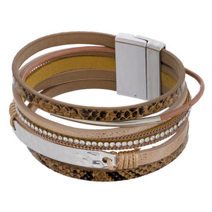 Snakeskin magnetic wrap bracelet