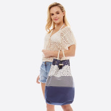 Load image into Gallery viewer, Anchor Drawstring Canvas Lake / Beach Bag
