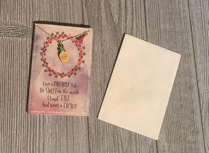 Live a Pineapple Life - Natural Life pineapple necklace and card