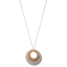 Load image into Gallery viewer, Two tone pendant disc necklace

