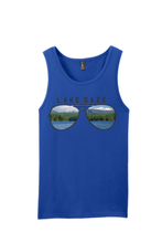 Load image into Gallery viewer, Lake James &quot;Lake Daze&quot; Shortoff Mountain in Sunglasses - Mens, unisex Tanks
