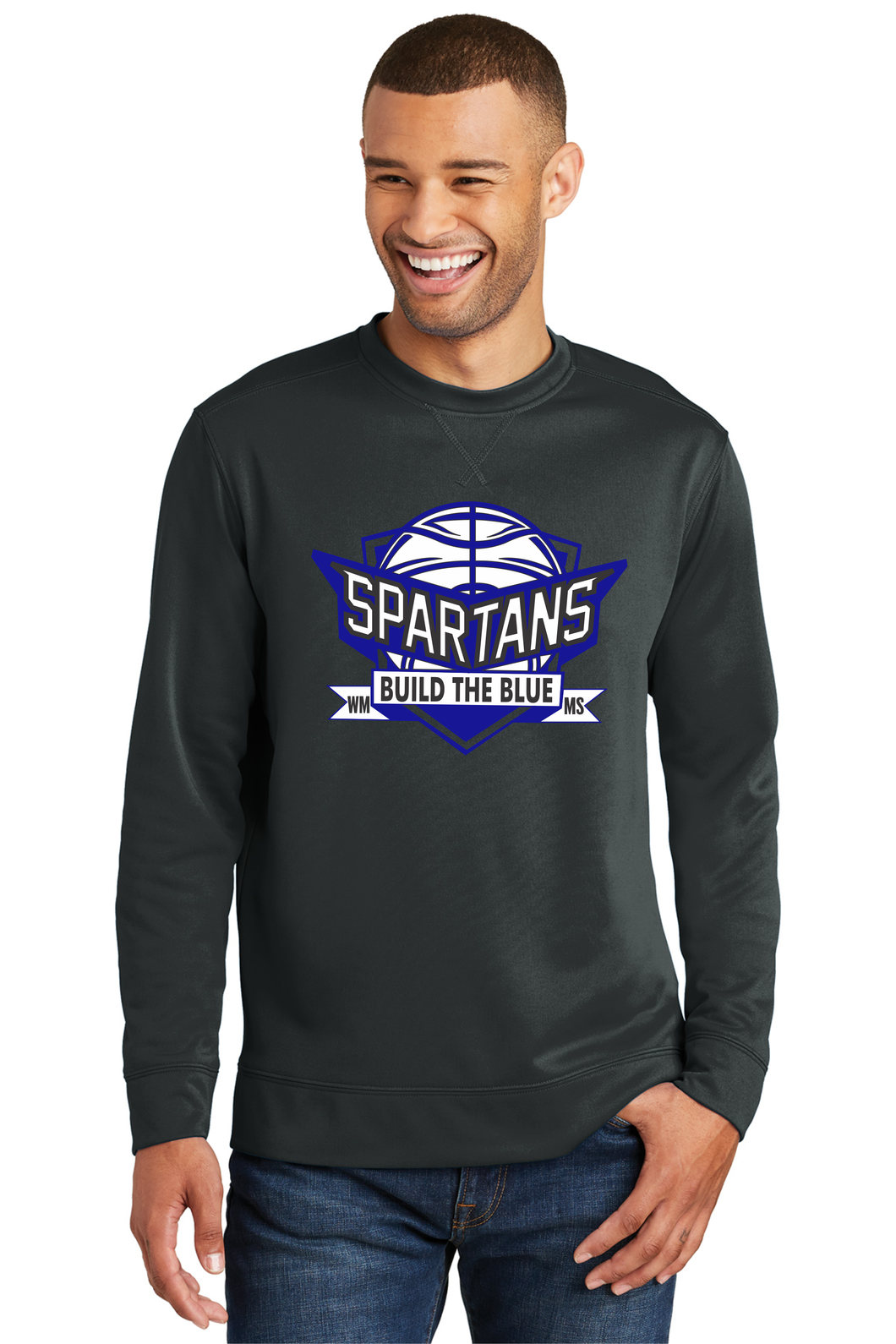 West McDowell Spartan Black Crewneck Sweatshirt